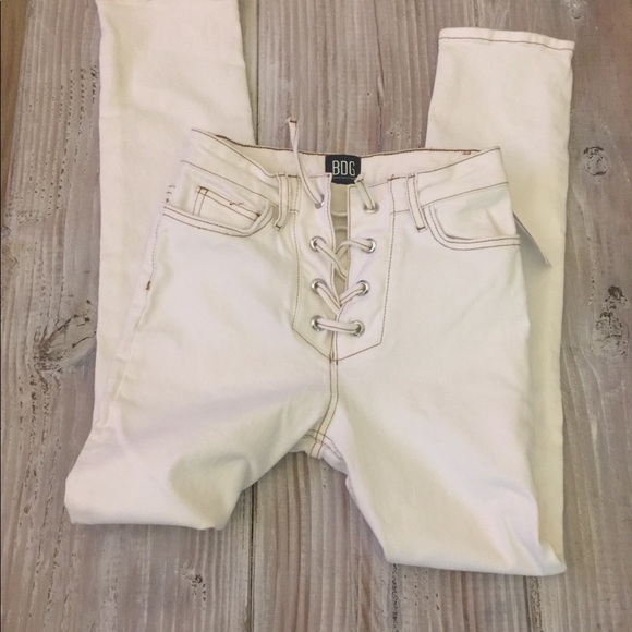 New!Urban outfitters high rise lace up jeans NWT - Picture 4 of 5